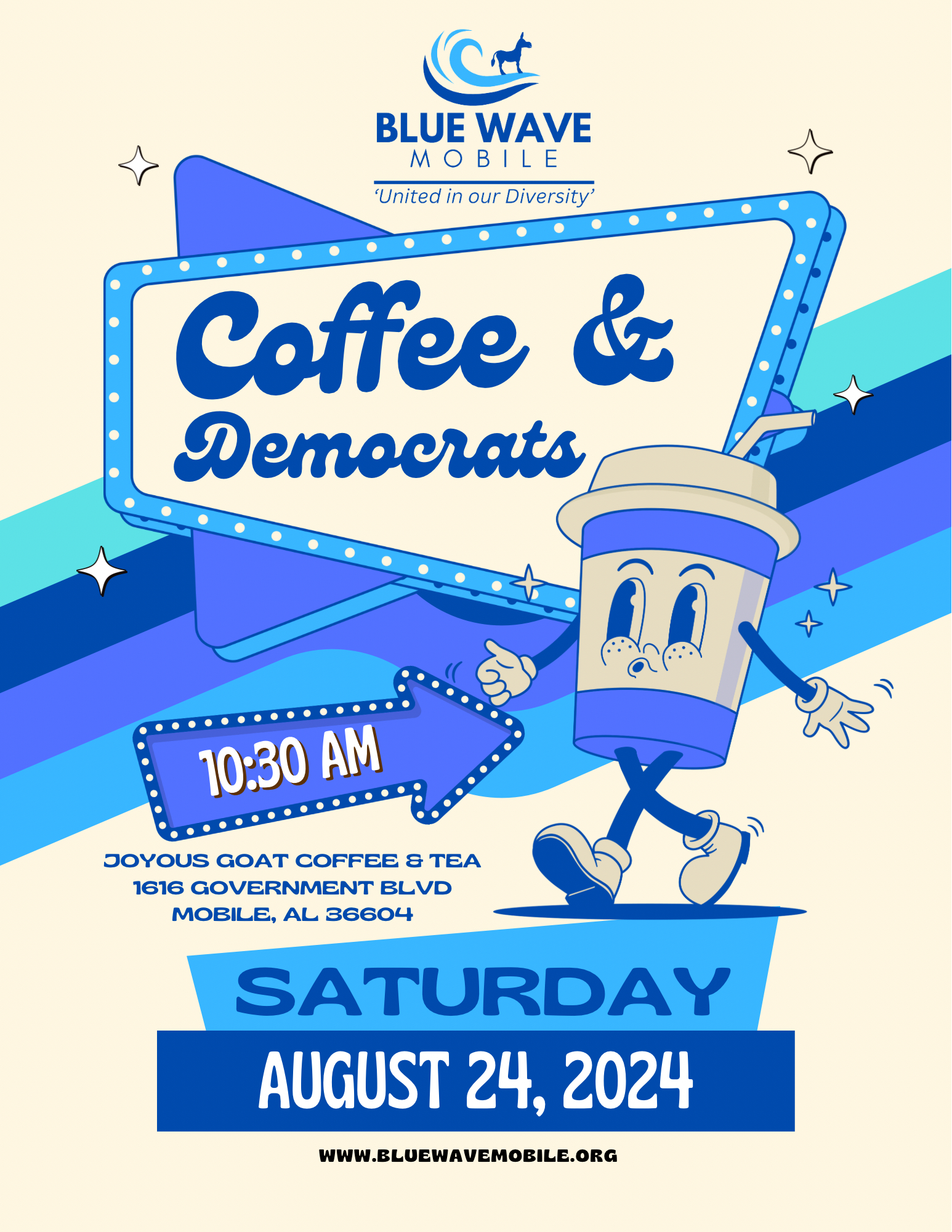 Coffee & Democrats event flyer